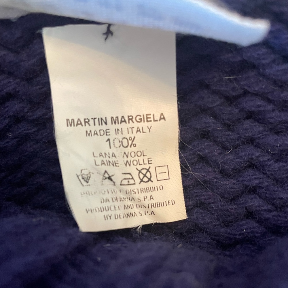 Vintage Margiela MM6 Blue Wool Turtleneck Sweater Miss Deana sz M - Picture 7 of 10